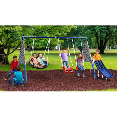 XDP Recreation Freedom Fun Play Swing Set W/See Saw, Super Disc